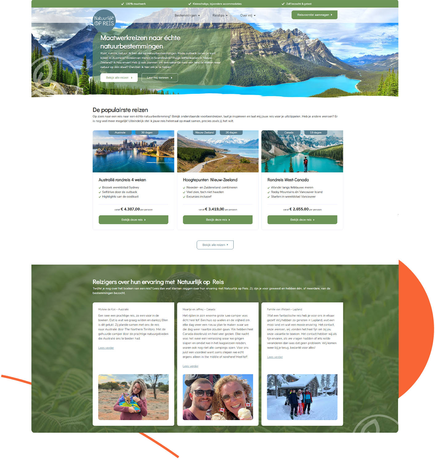 wordpress travelagency website case natuurlijk op reis