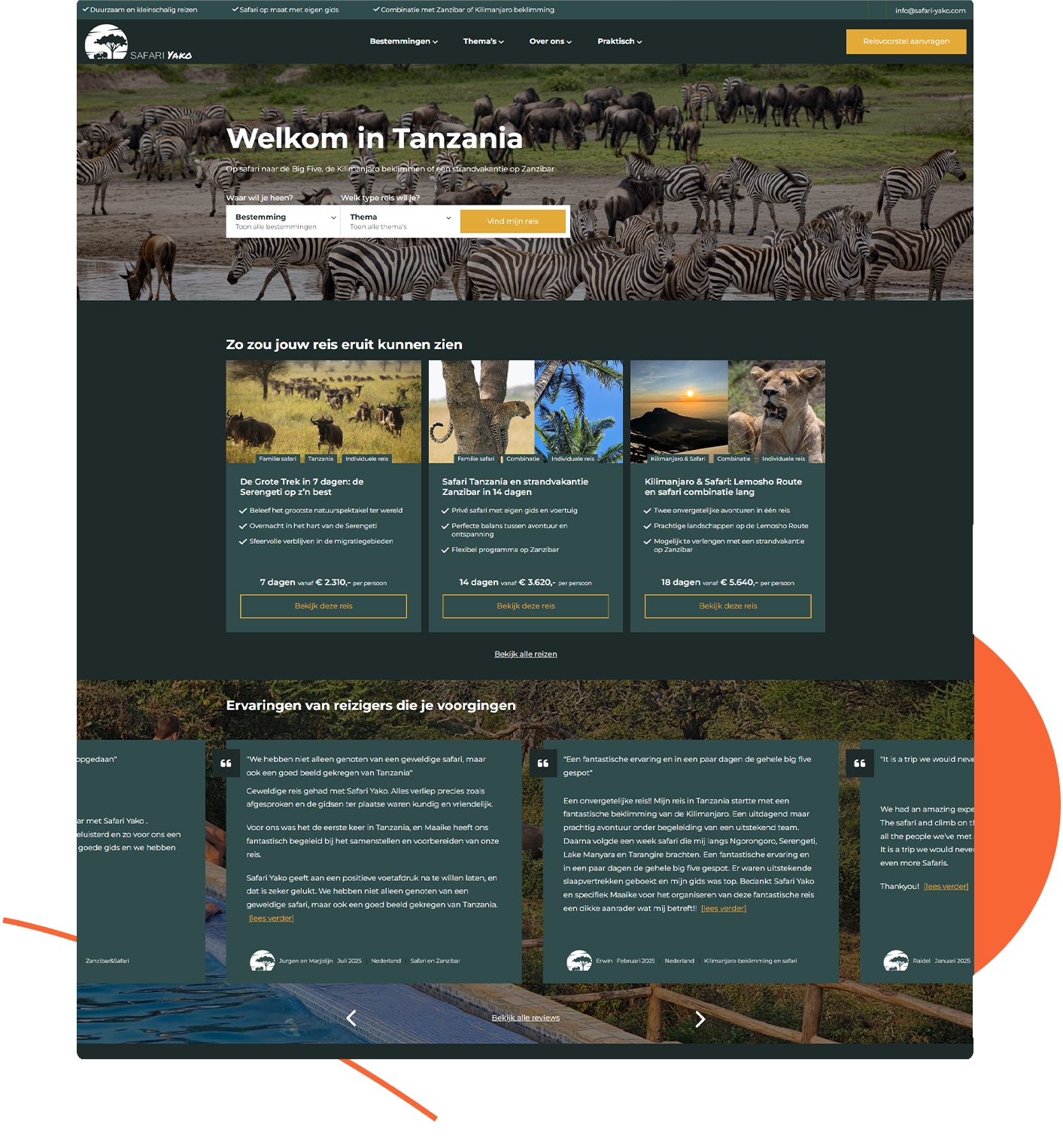 wordpress travelagency website case safari yako